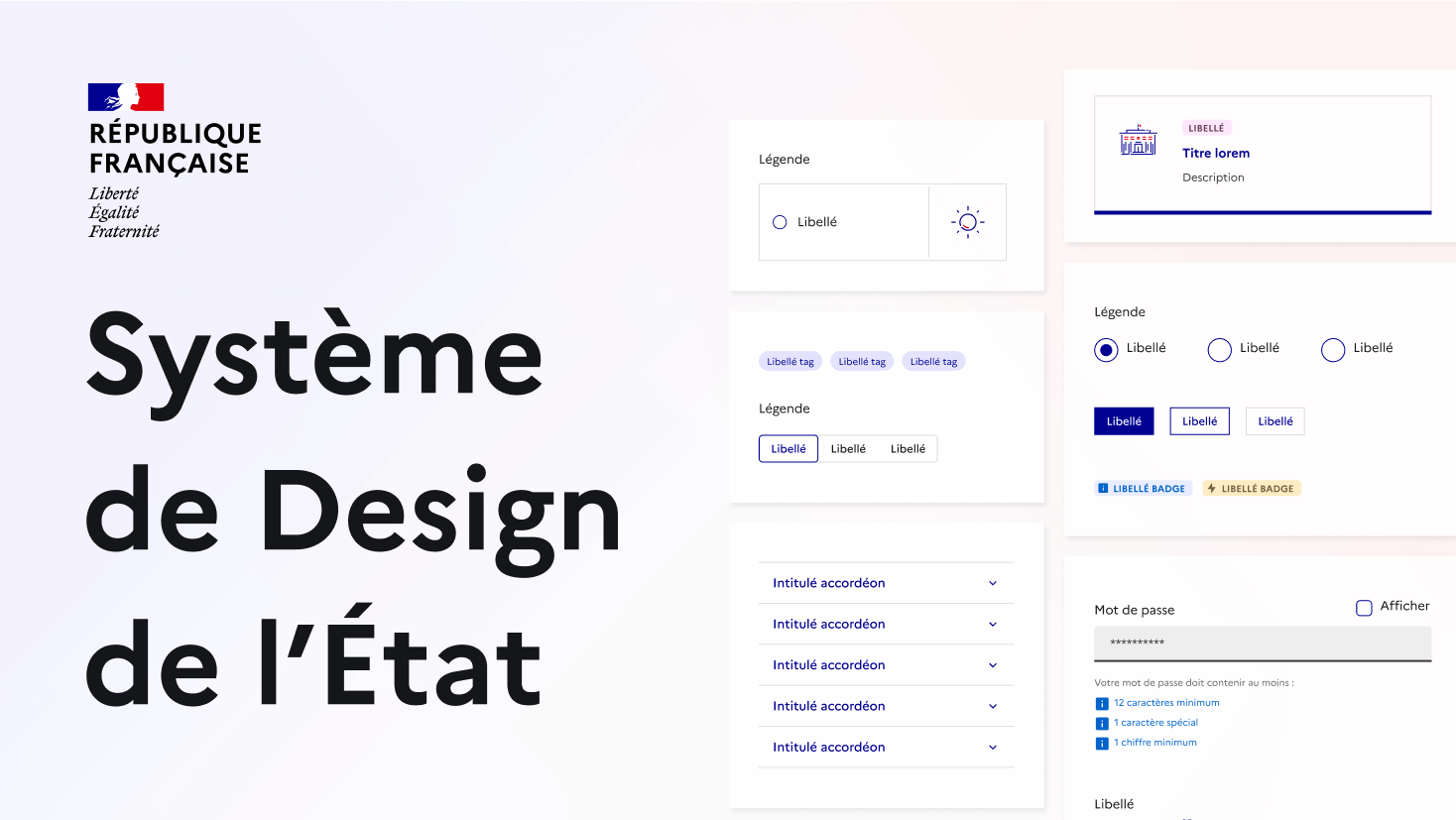Refonte info.gouv.fr - Héro et section Politiques prioritaires montrant la nouvelle interface accessible avec design system DSFR