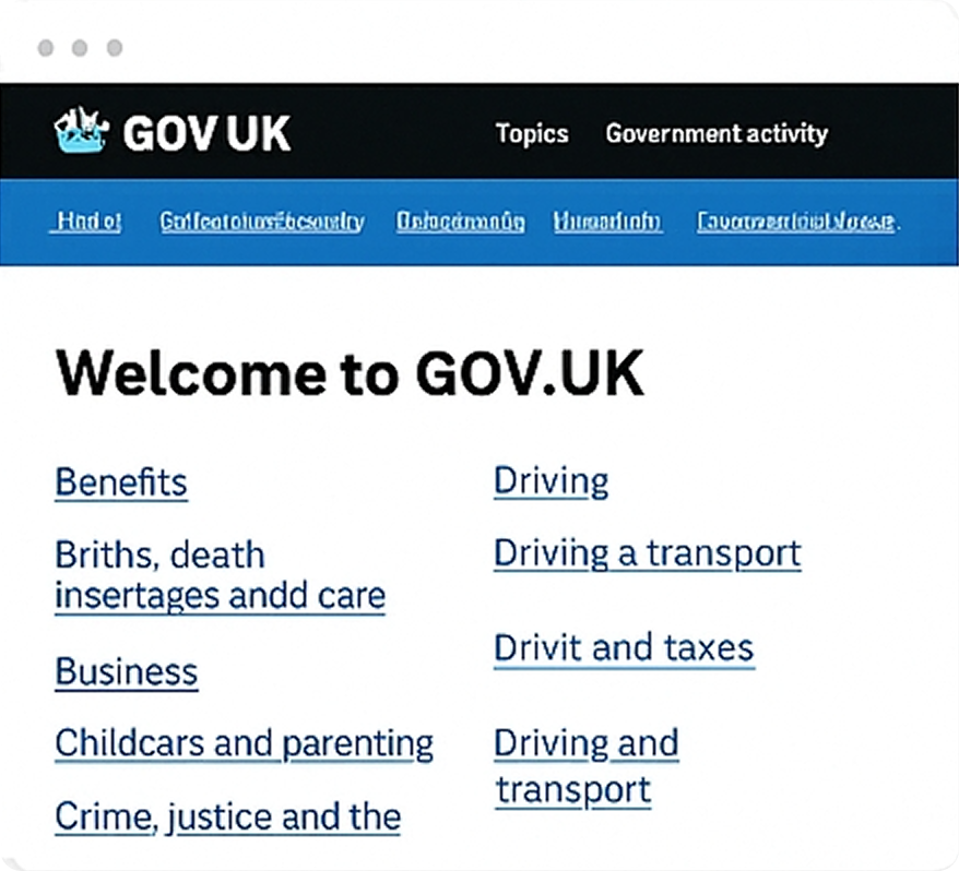 Benchmark GOV.UK - Navigation claire et orientation tâche