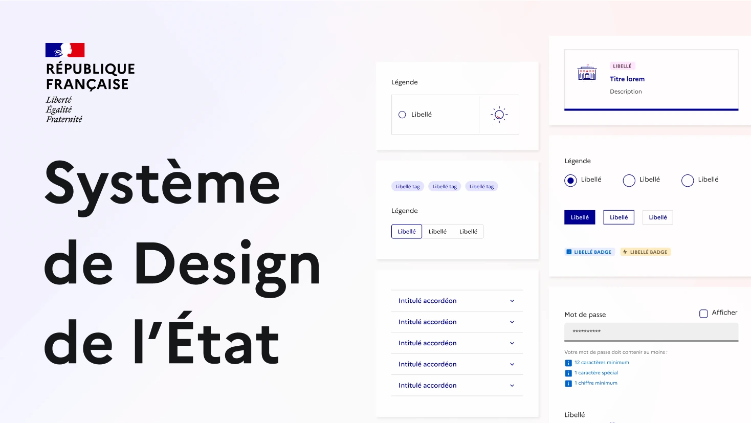 Refonte info.gouv.fr - Héro et section Politiques prioritaires montrant la nouvelle interface accessible avec design system DSFR